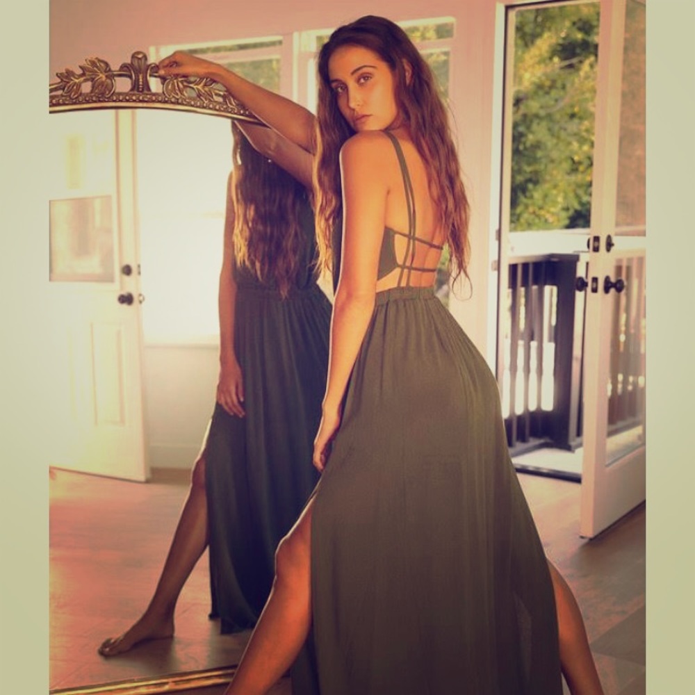 Olive green Maxi Dress